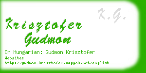 krisztofer gudmon business card